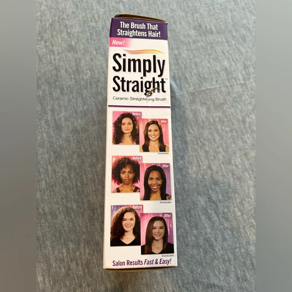 Simply Straight premium ceramic quality straightening brush fast heat LCD travel